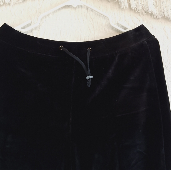 Talbots Black Velour Track Pants Y2k Soft Comfy Lounge wear Sweatpants EUC Cute - Picture 2 of 8